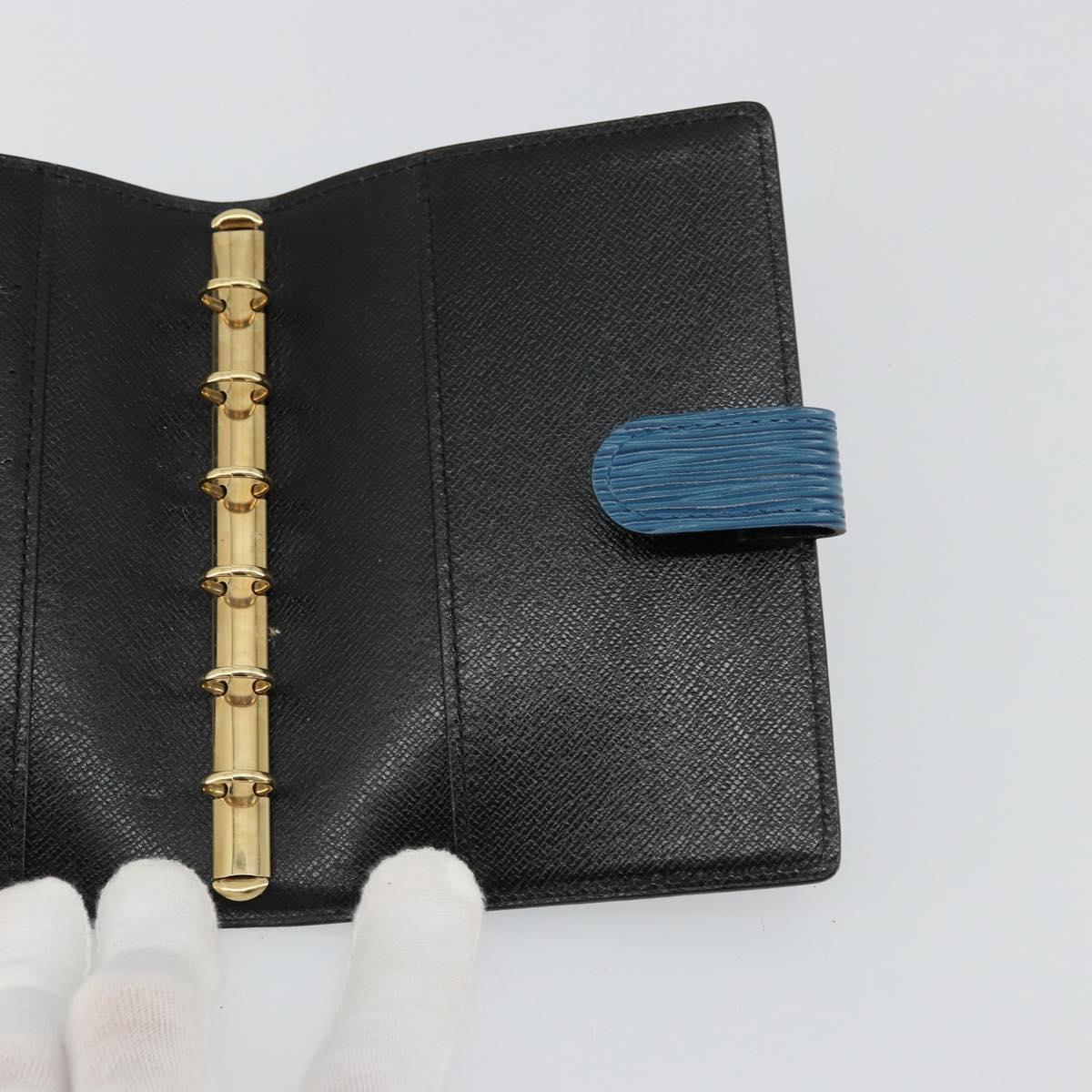 LOUIS VUITTON Epi Agenda PM Day Planner Cover Blue R20055 LV Auth BA12306
