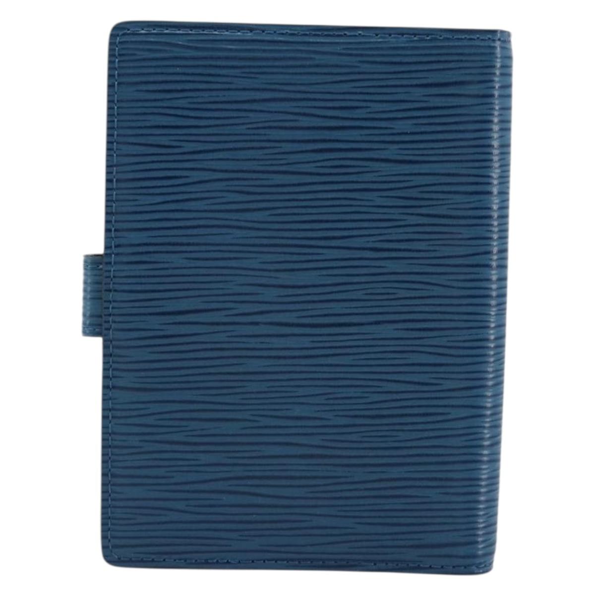 LOUIS VUITTON Epi Agenda PM Day Planner Cover Blue R20055 LV Auth BA12306