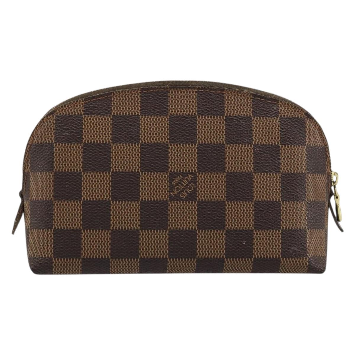 LOUIS VUITTON Damier Ebene Pochette Cosmetic PM Pouch N47516 LV Auth BA12307