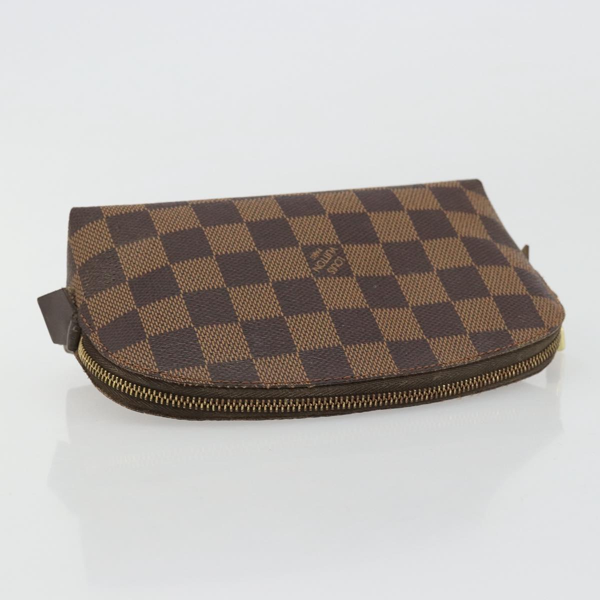 LOUIS VUITTON Damier Ebene Pochette Cosmetic PM Pouch N47516 LV Auth BA12307