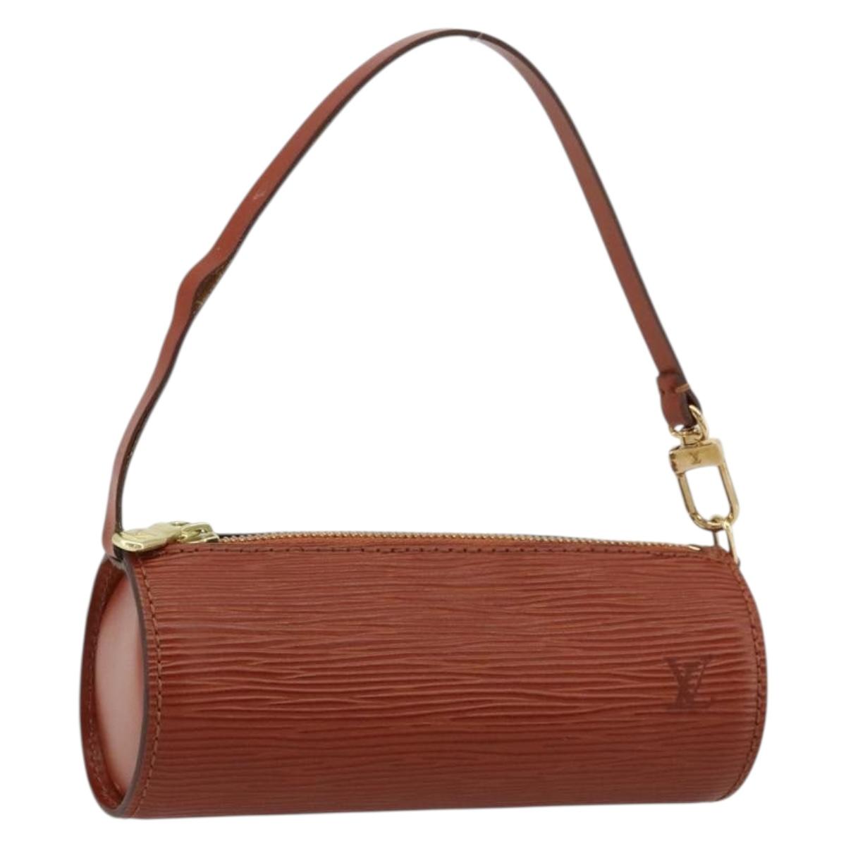 LOUIS VUITTON Epi Soufflot Pouch Accessory Pouch Brown LV Auth BA12310A