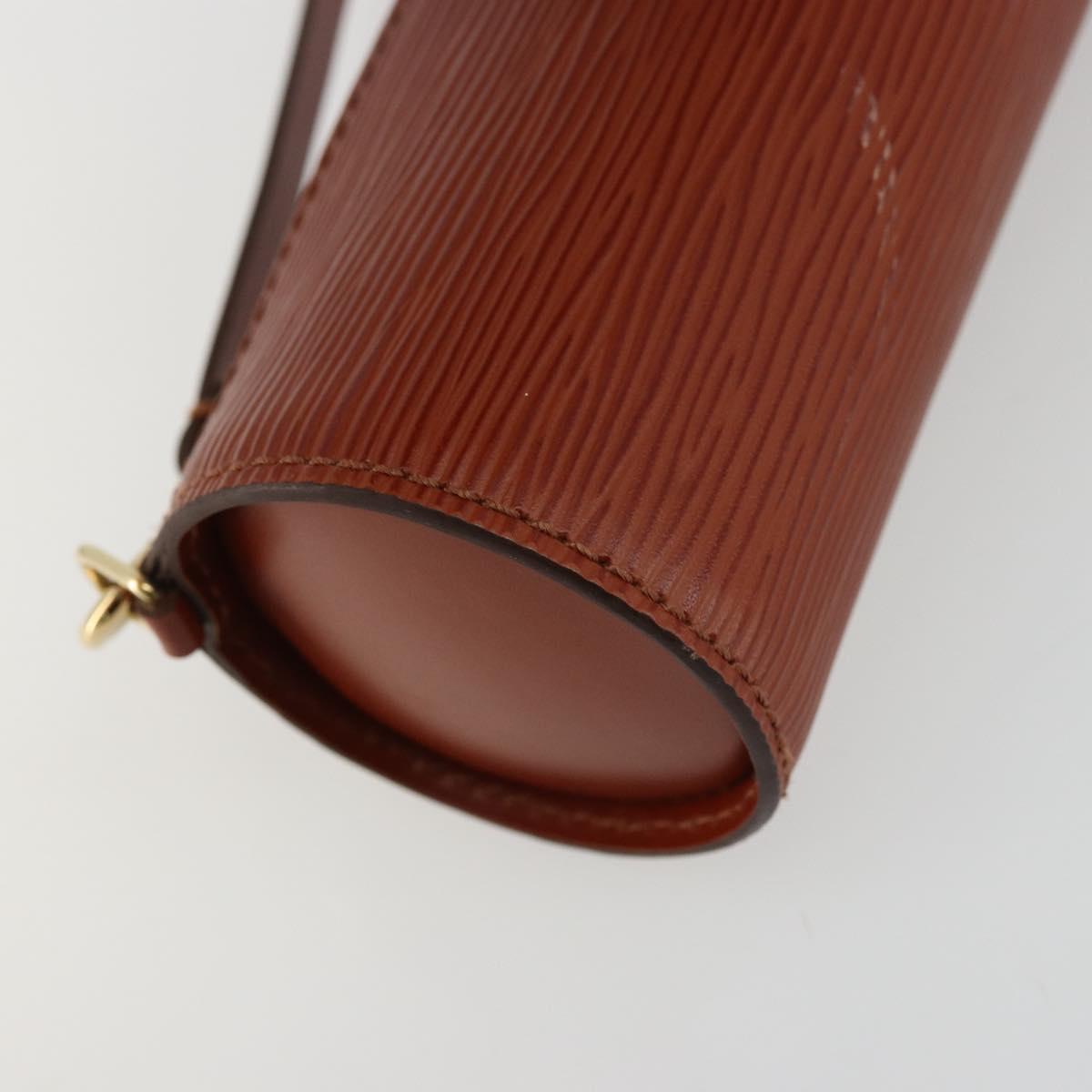 LOUIS VUITTON Epi Soufflot Pouch Accessory Pouch Brown LV Auth BA12310A