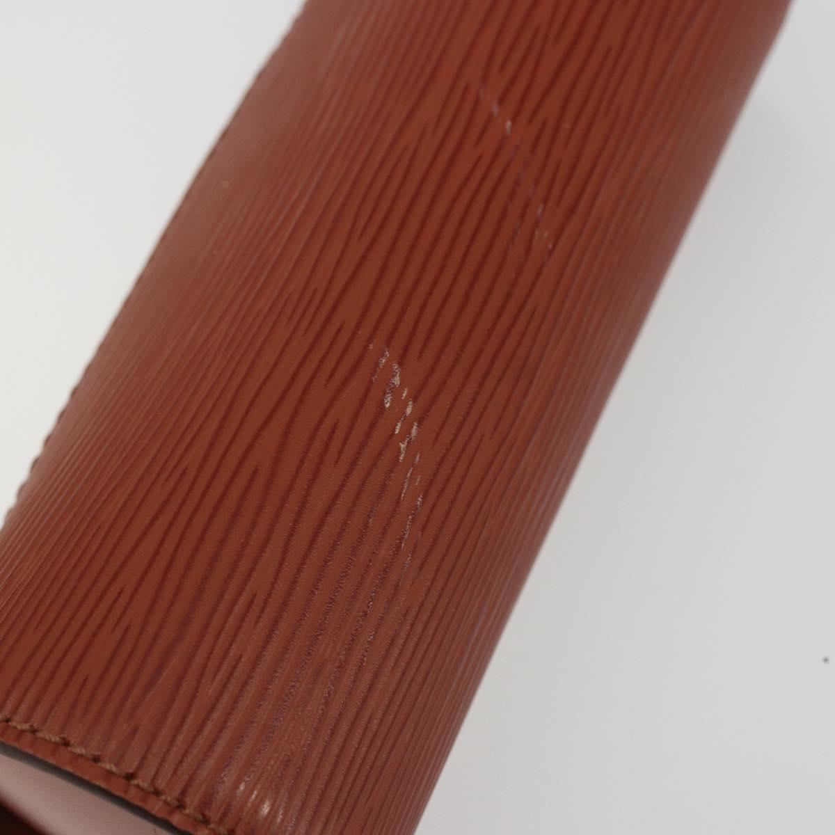 LOUIS VUITTON Epi Soufflot Pouch Accessory Pouch Brown LV Auth BA12310A