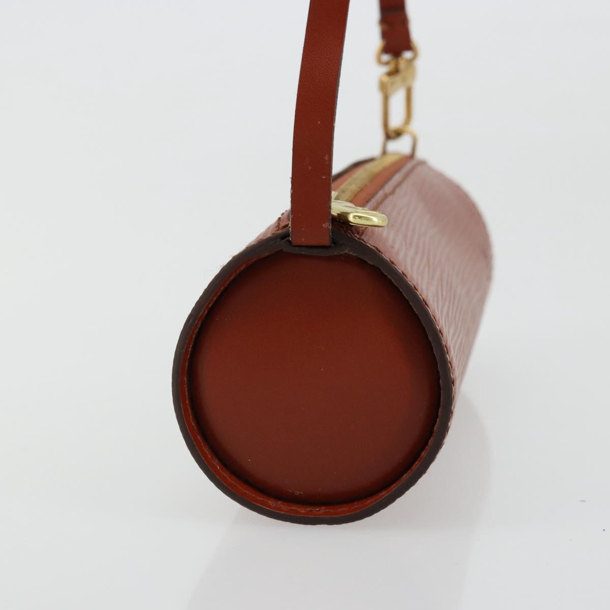 LOUIS VUITTON Epi Soufflot Pouch Accessory Pouch Brown LV Auth BA12310A