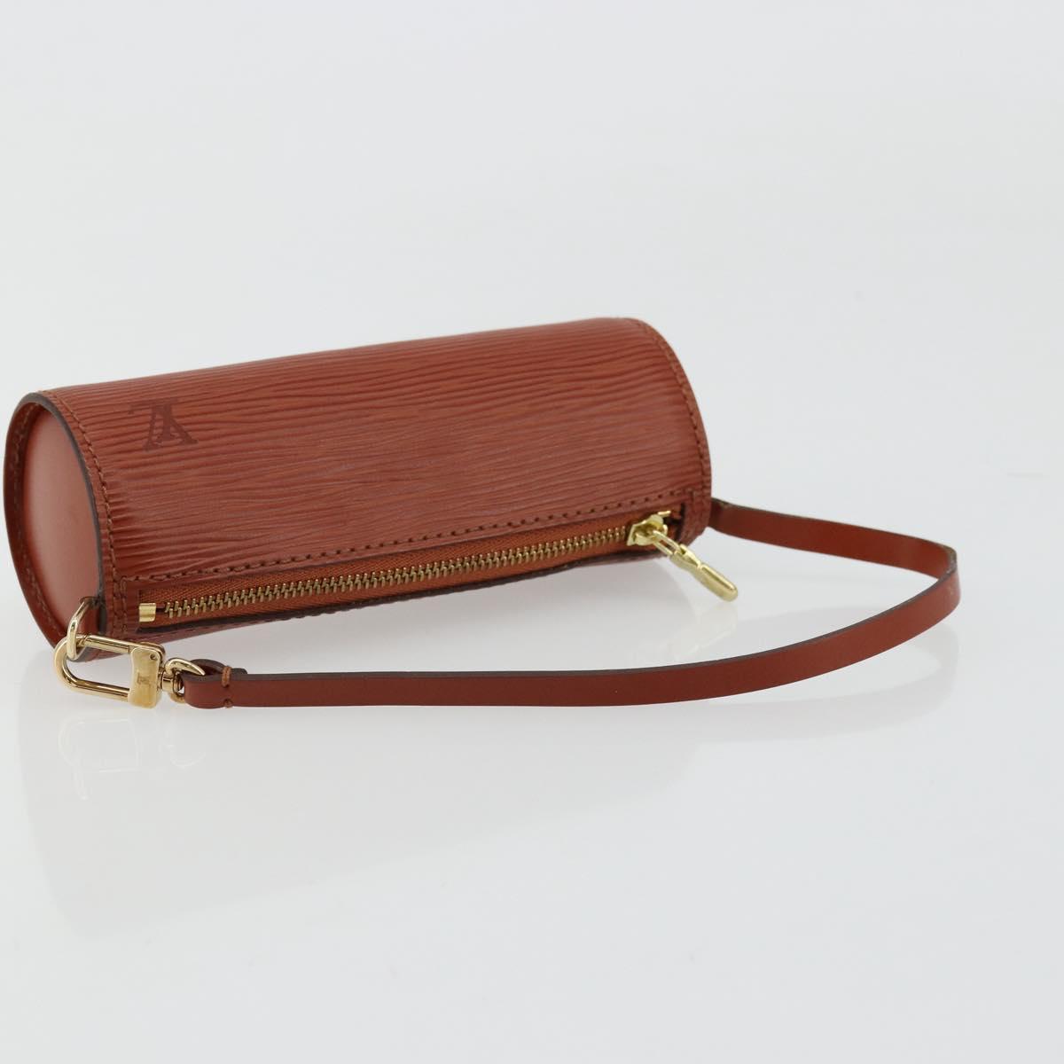 LOUIS VUITTON Epi Soufflot Pouch Accessory Pouch Brown LV Auth BA12310A