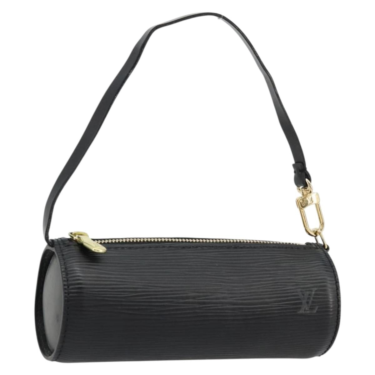 LOUIS VUITTON Epi Soufflot Pouch Black LV Auth BA12311