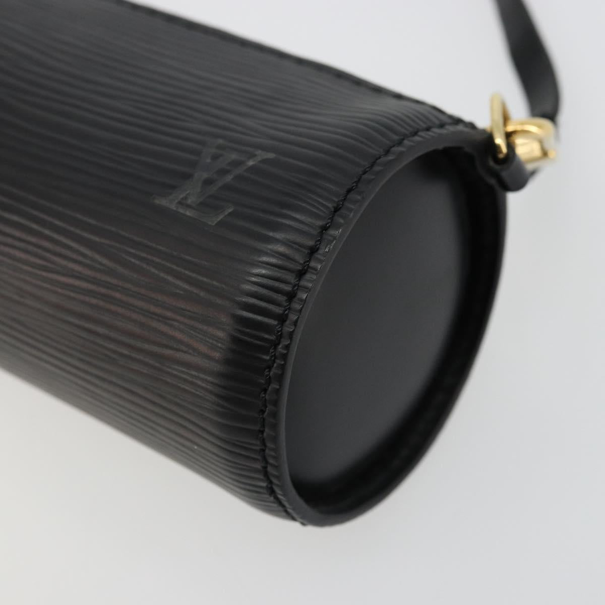 LOUIS VUITTON Epi Soufflot Pouch Black LV Auth BA12311