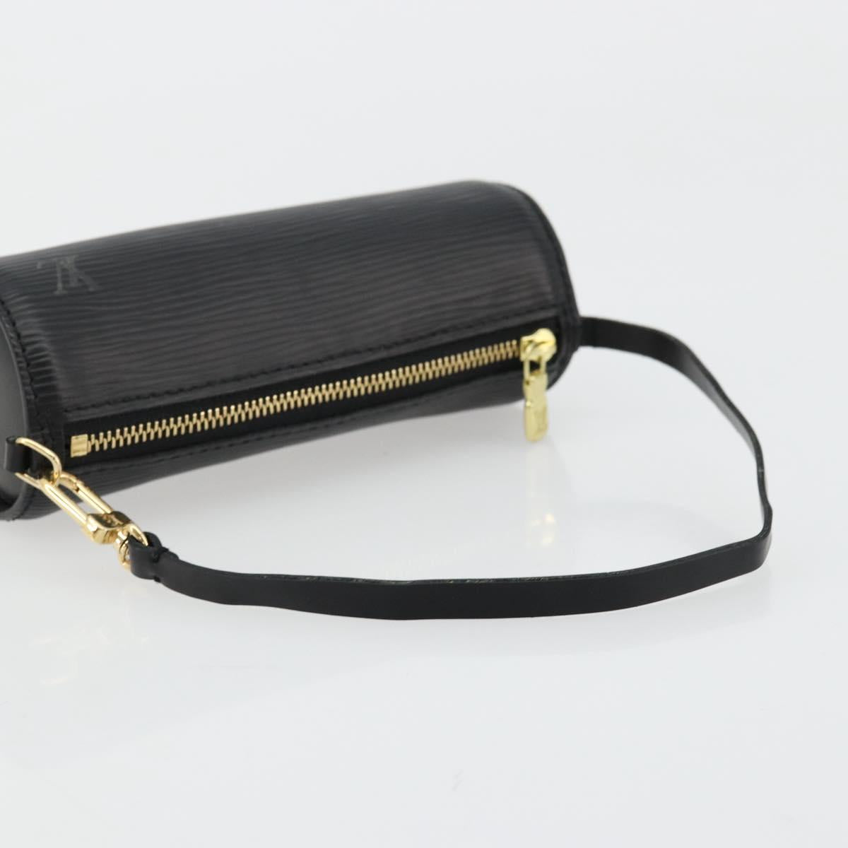 LOUIS VUITTON Epi Soufflot Pouch Black LV Auth BA12311
