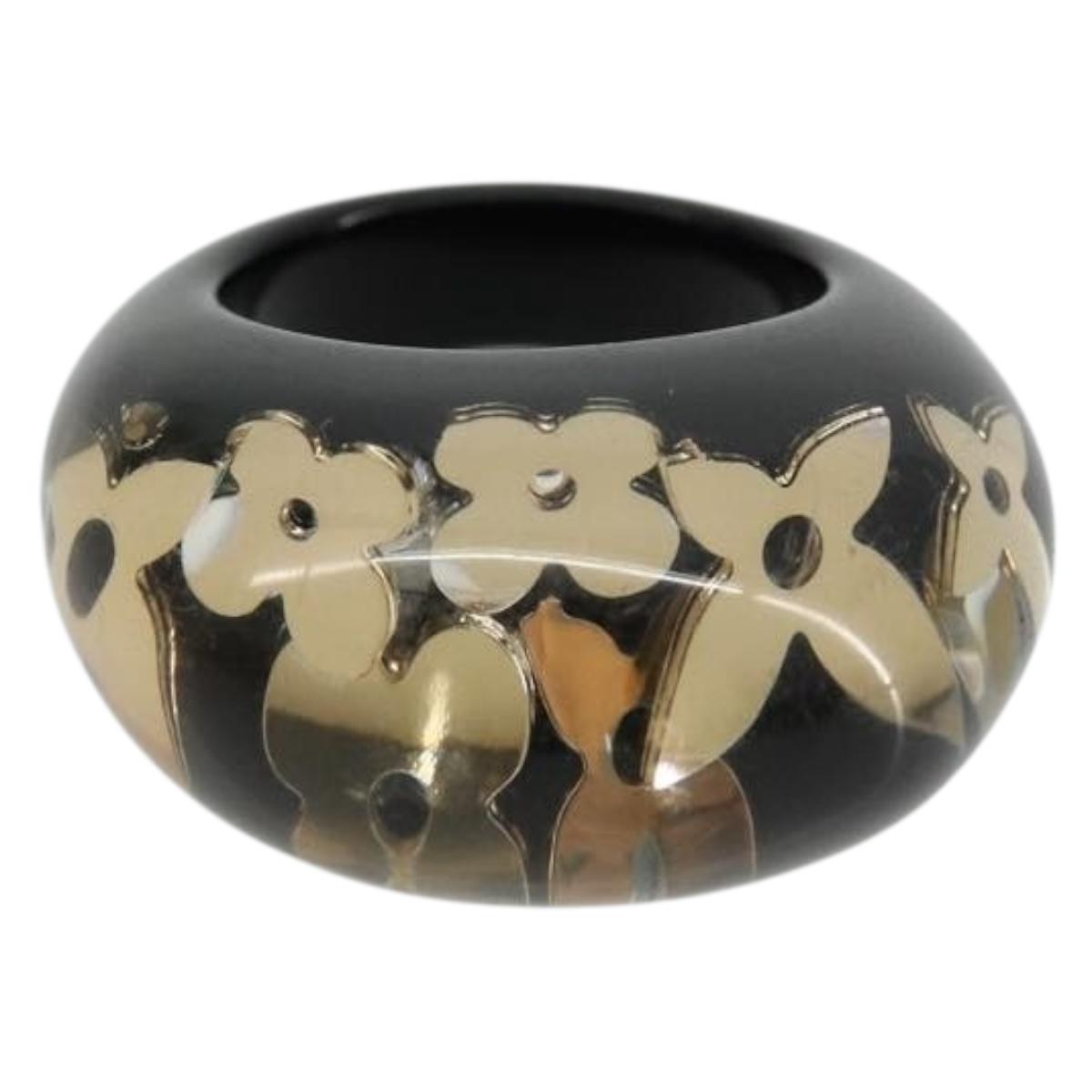LOUIS VUITTON Berg Unclusion Ring Black Gold M65308 LV Auth BA12313