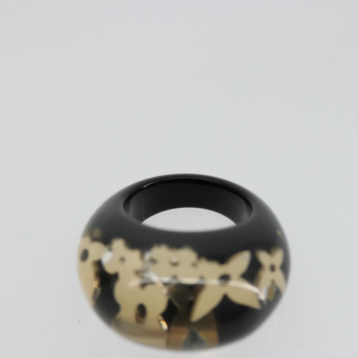 LOUIS VUITTON Berg Unclusion Ring Black Gold M65308 LV Auth BA12313