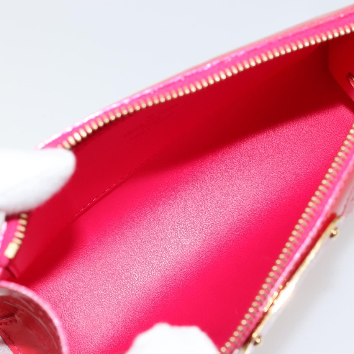 LOUIS VUITTON Monogram Vernis Trousse Pouch Pink Rose Pop M93647 Auth BA12315A