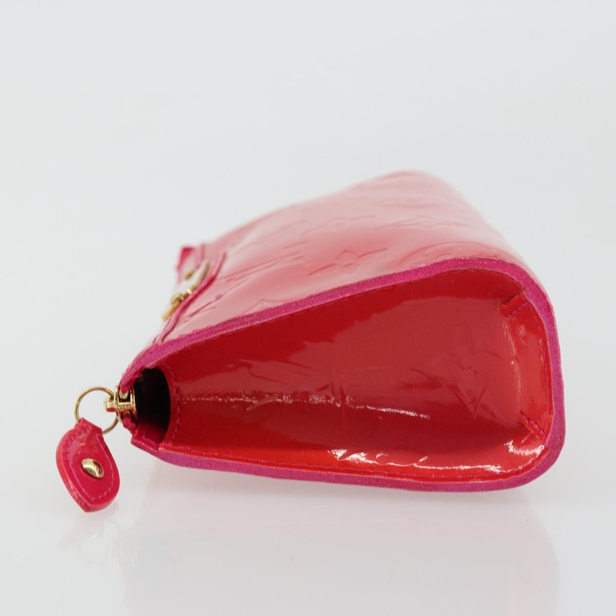 LOUIS VUITTON Monogram Vernis Trousse Pouch Pink Rose Pop M93647 Auth BA12315A