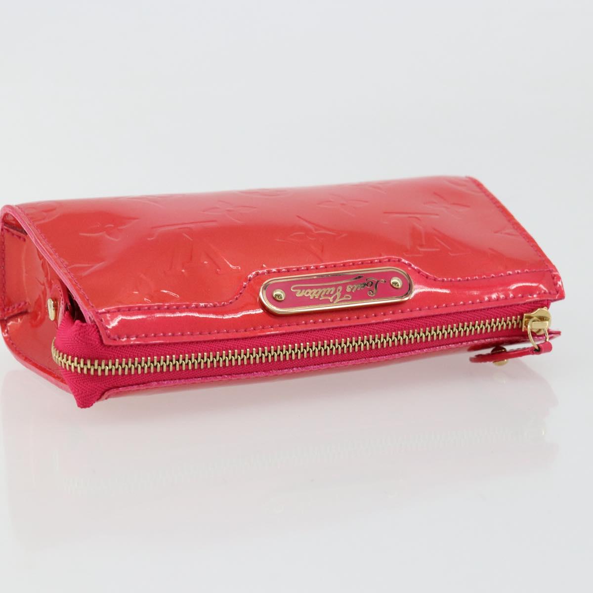 LOUIS VUITTON Monogram Vernis Trousse Pouch Pink Rose Pop M93647 Auth BA12315A