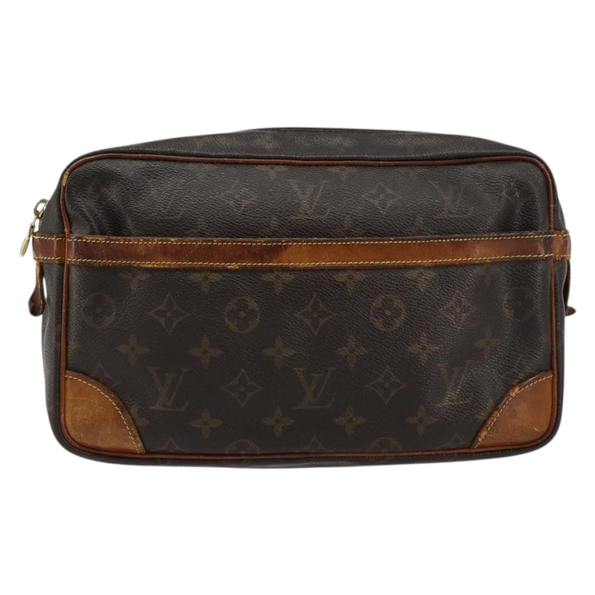 LOUIS VUITTON Monogram Compiegne 28 Clutch Bag M51845 LV Auth BA12322