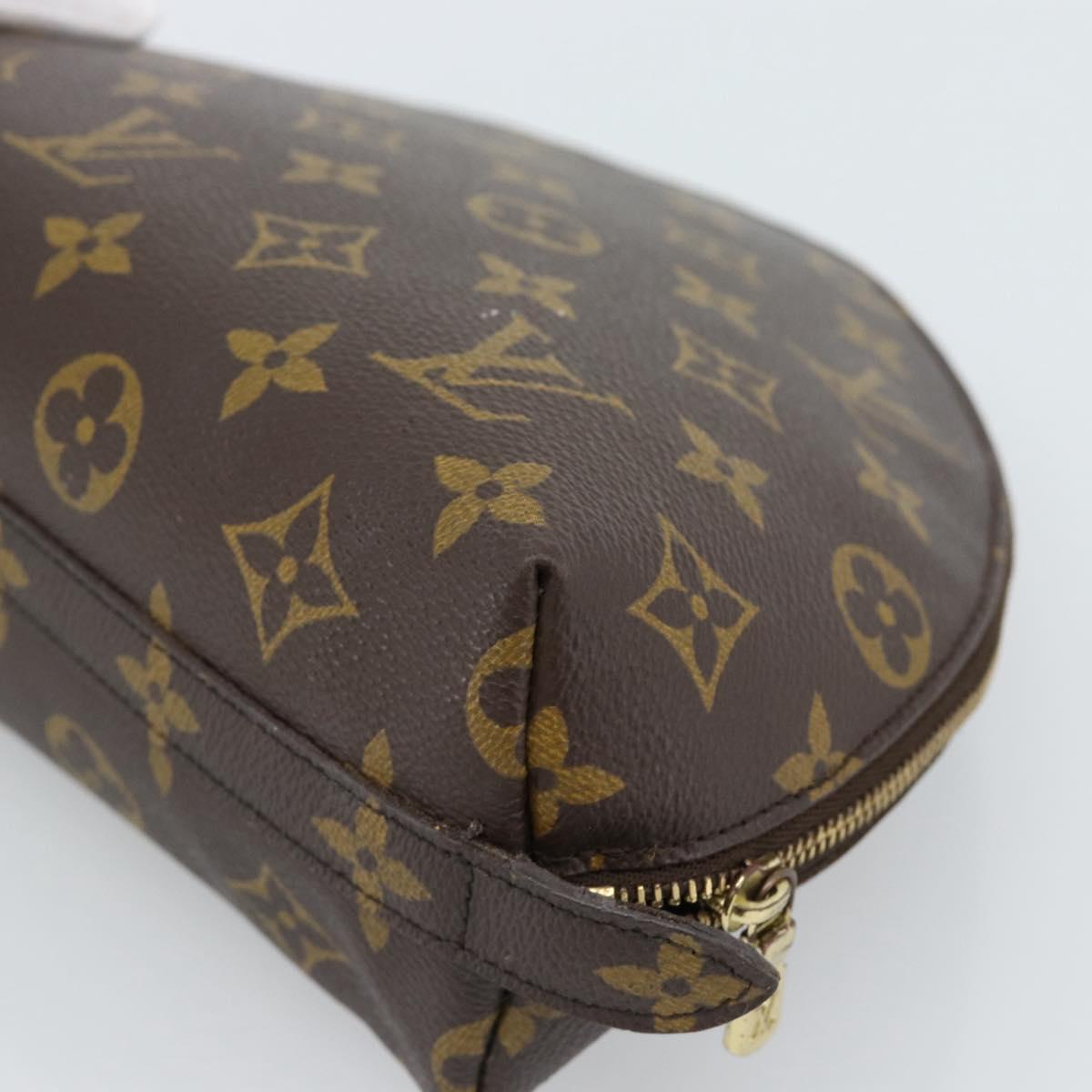 LOUIS VUITTON Monogram Trousse Demi Ronde Cosmetic Pouch M47520 LV Auth BA12323
