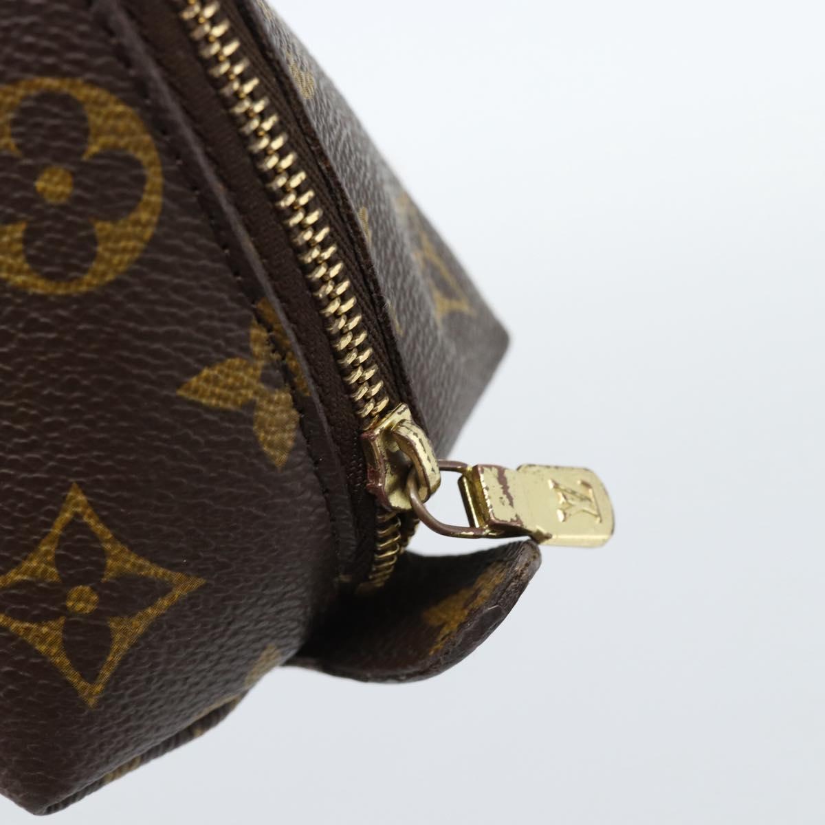 LOUIS VUITTON Monogram Trousse Demi Ronde Cosmetic Pouch M47520 LV Auth BA12323