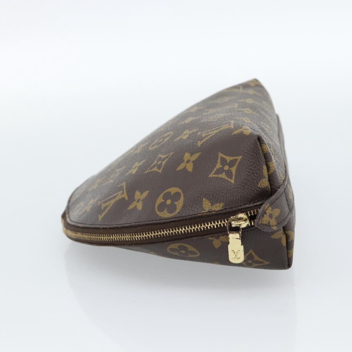 LOUIS VUITTON Monogram Trousse Demi Ronde Cosmetic Pouch M47520 LV Auth BA12323
