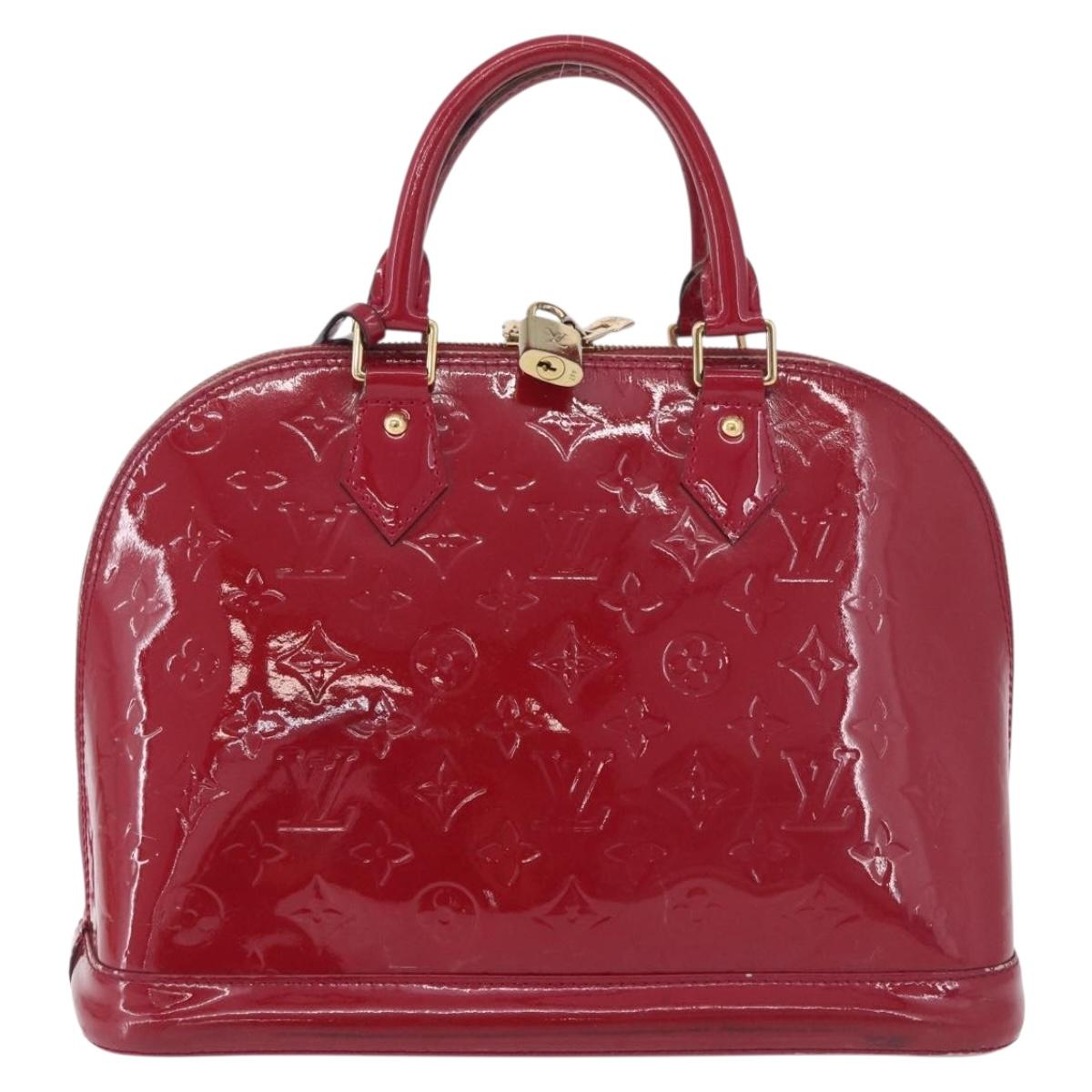LOUIS VUITTON Monogram Vernis Alma PM Hand Bag Rose Andian M91770 Auth BA12324