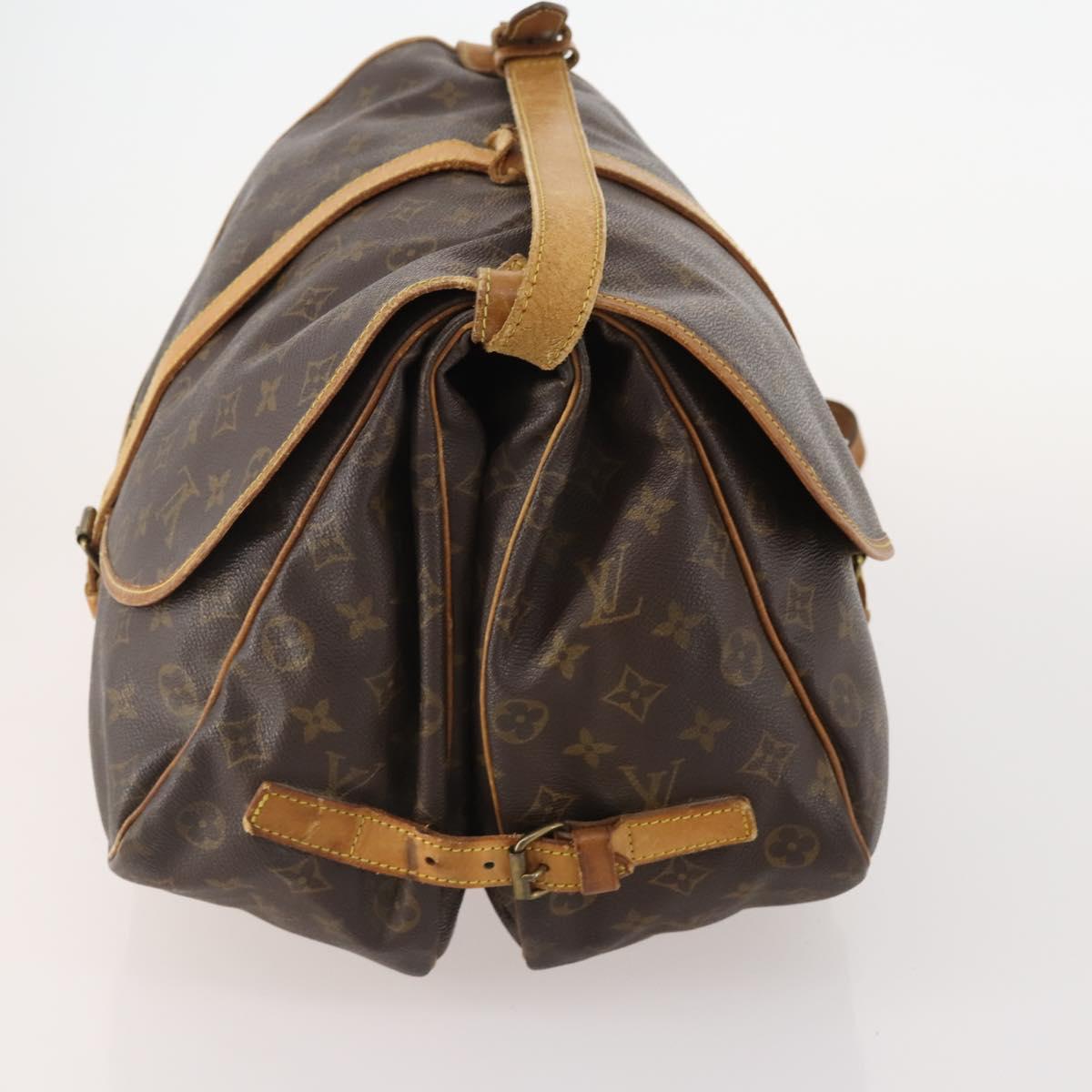 LOUIS VUITTON Monogram Saumur 35 Shoulder Bag M42254 LV Auth BA12326