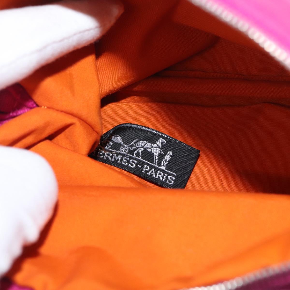HERMES Bolide MM Pouch Canvas Pink Silver Auth BA12339A