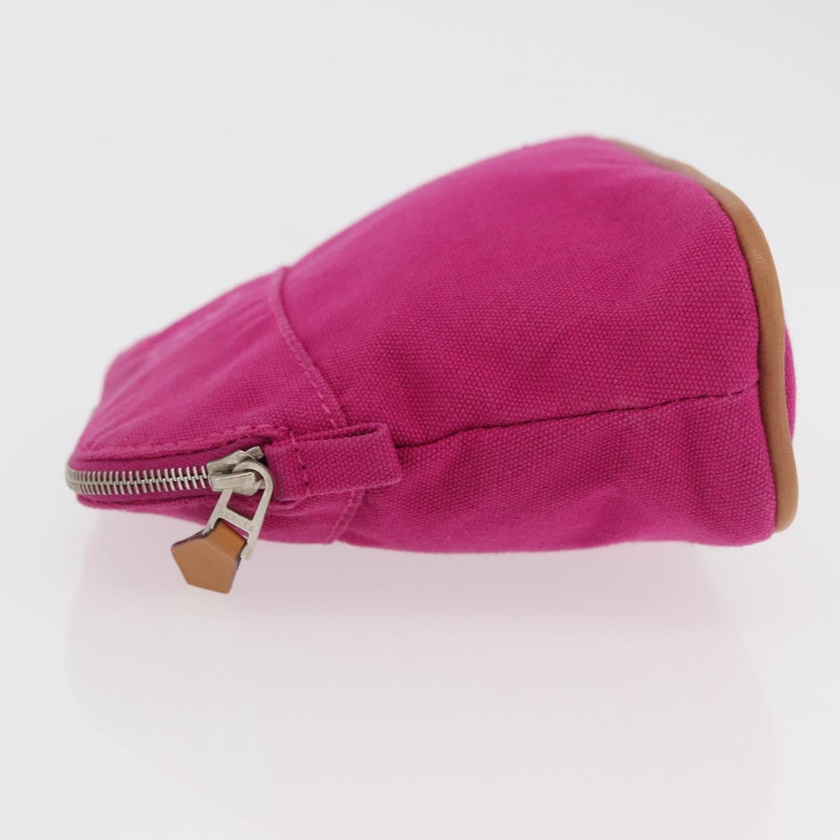 HERMES Bolide MM Pouch Canvas Pink Silver Auth BA12339A