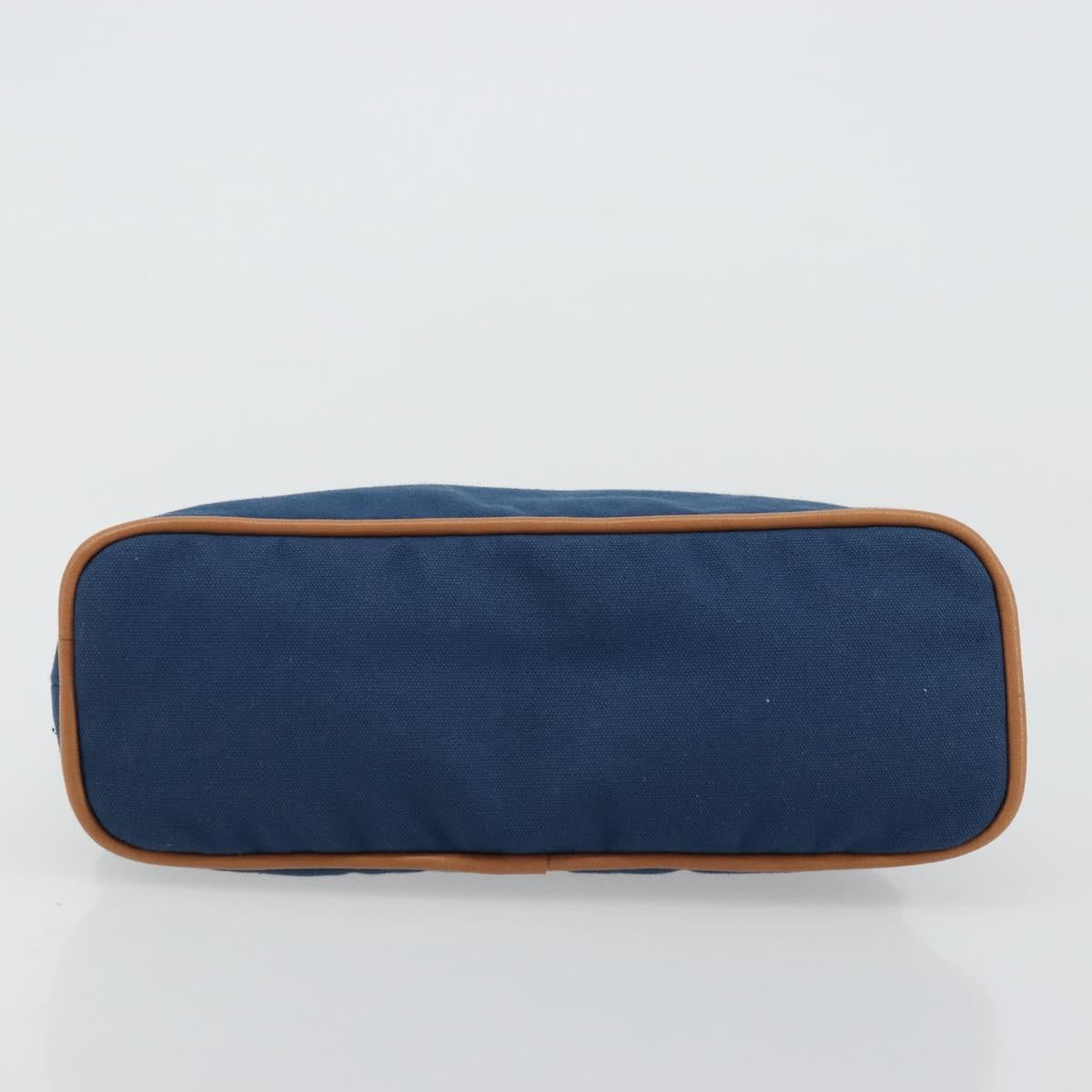 HERMES Bolide 25 Pouch Canvas Navy Silver Auth BA12340A