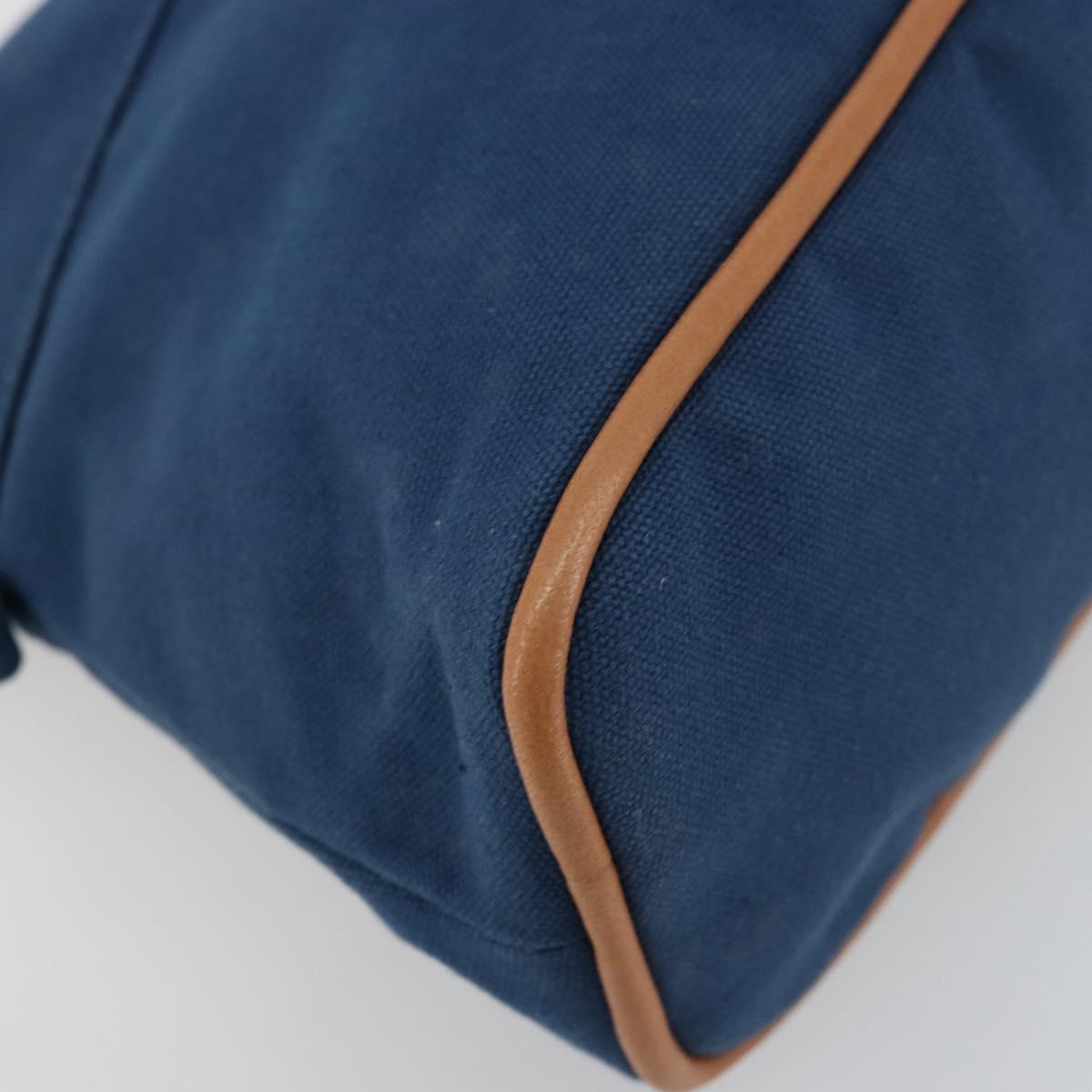 HERMES Bolide 25 Pouch Canvas Navy Silver Auth BA12340A