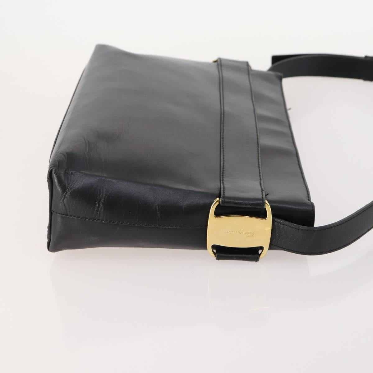 Salvatore Ferragamo Shoulder Bag Leather 2 Set Black Auth BA12347