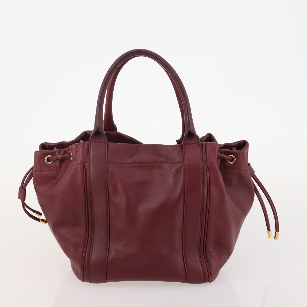 Salvatore Ferragamo Gancini Hand Bag Leather 2 Set Red White Auth BA12348
