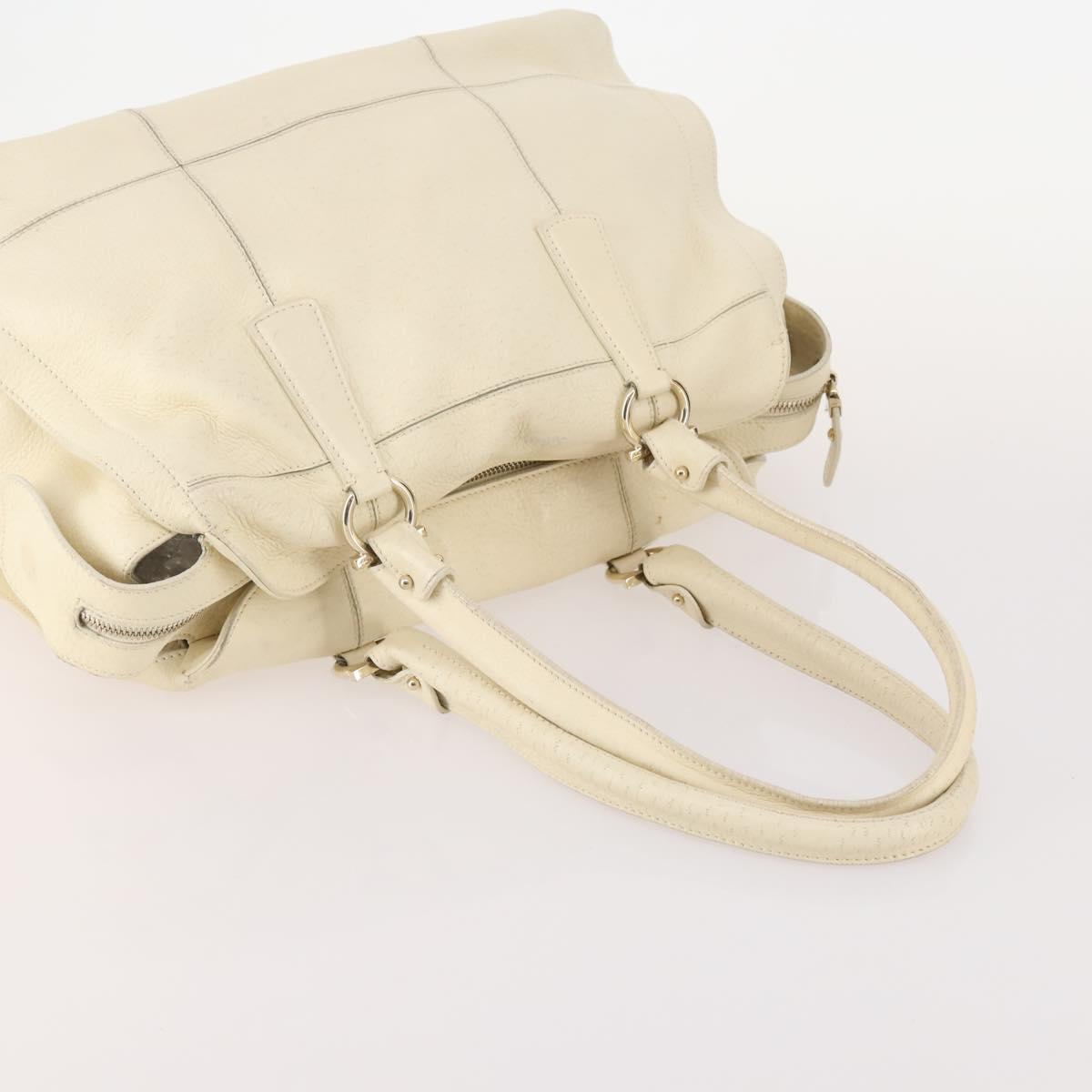Salvatore Ferragamo Gancini Hand Bag Leather 2 Set Red White Auth BA12348