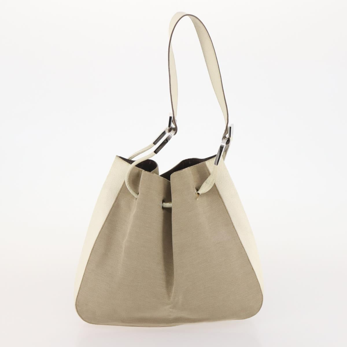 GUCCI GG Canvas Sherry Line Shoulder Bag Canvas 2 Set Beige Auth BA12349