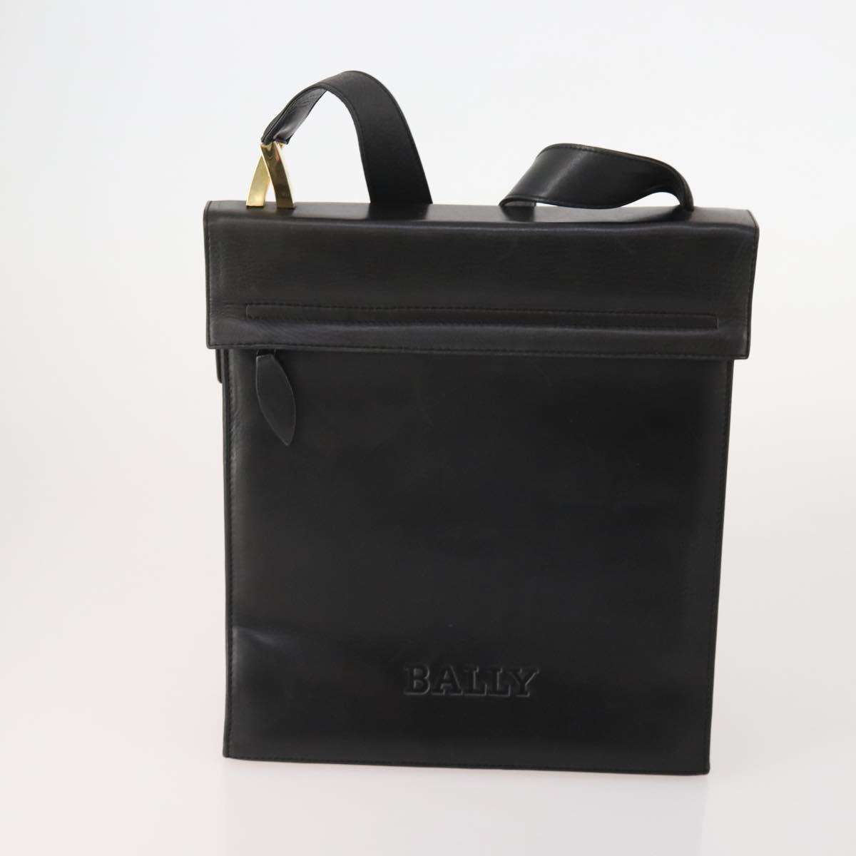 BALLY Shoulder Bag Leather 3 Set Navy Black Brown Auth BA12350