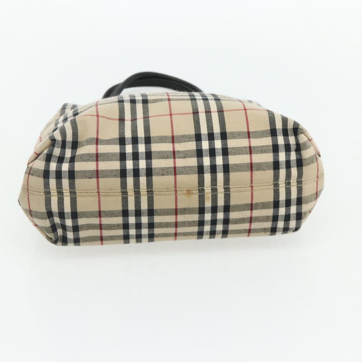 HERMES Burberry Nova Check Hand Bag Canvas 2 Set Beige Black Auth BA12351