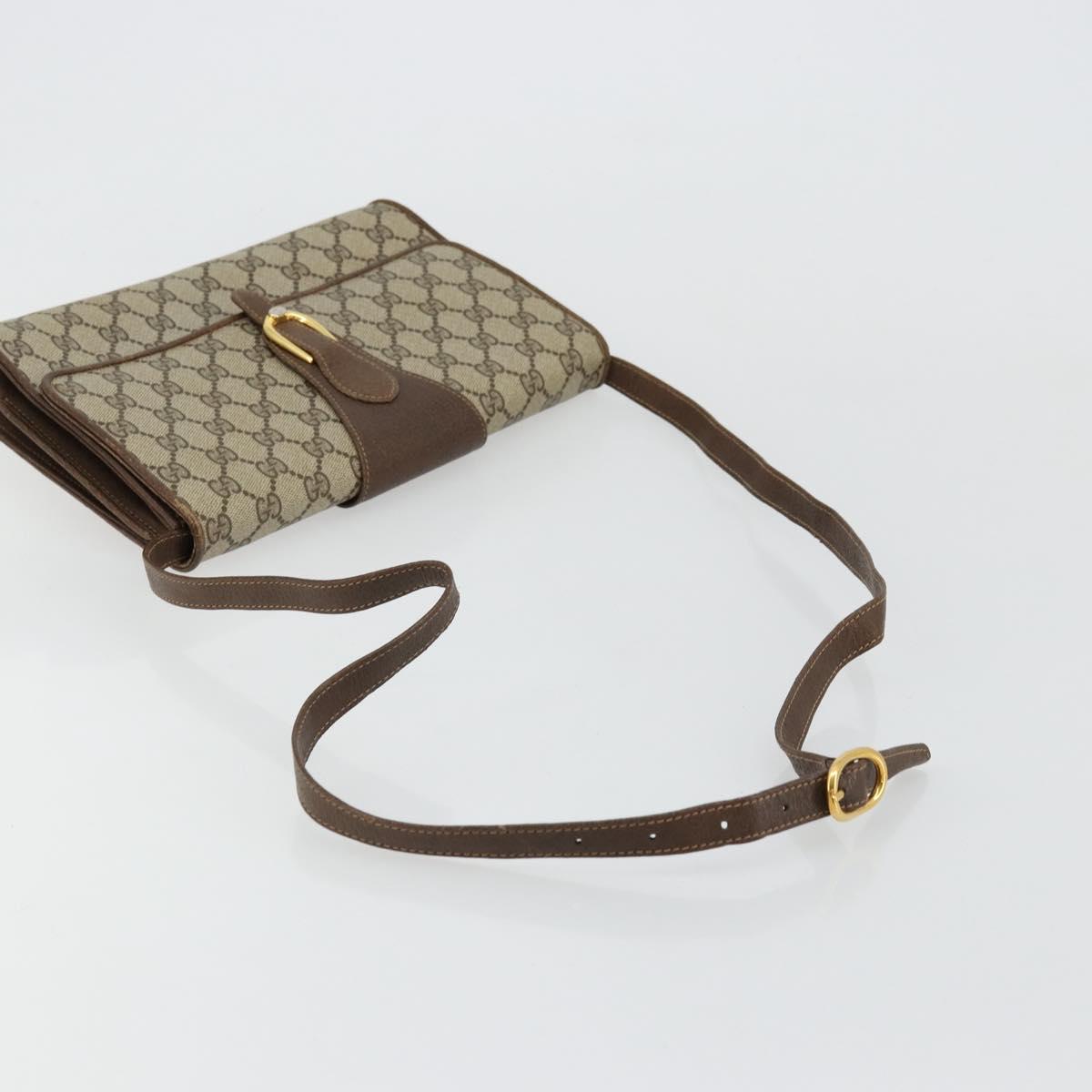 GUCCI GG Supreme Shoulder Bag PVC Beige Gold 904 02 050 Auth BA12354