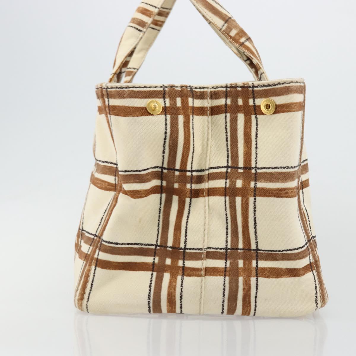 PRADA Canapa GM Tote Bag Canvas Beige Gold Auth BA12356