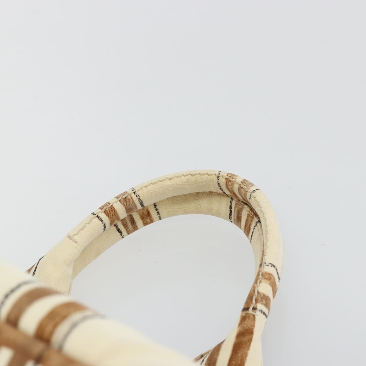 PRADA Canapa GM Tote Bag Canvas Beige Gold Auth BA12356
