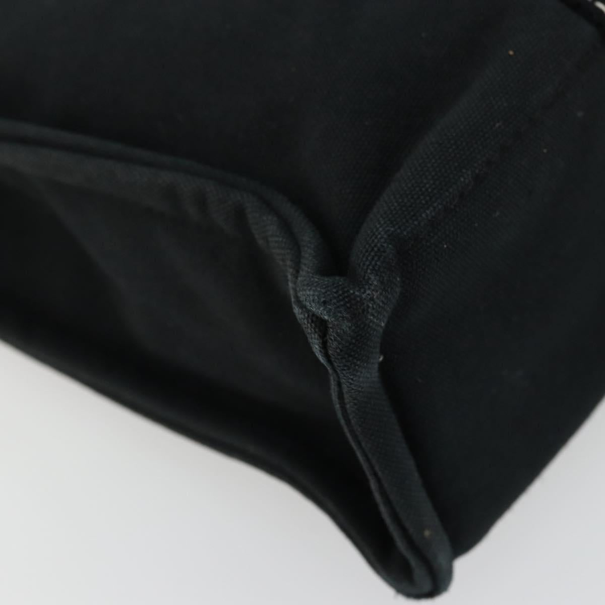 HERMES Fourre Tout PM Hand Bag cotton Black Silver Auth BA12358A