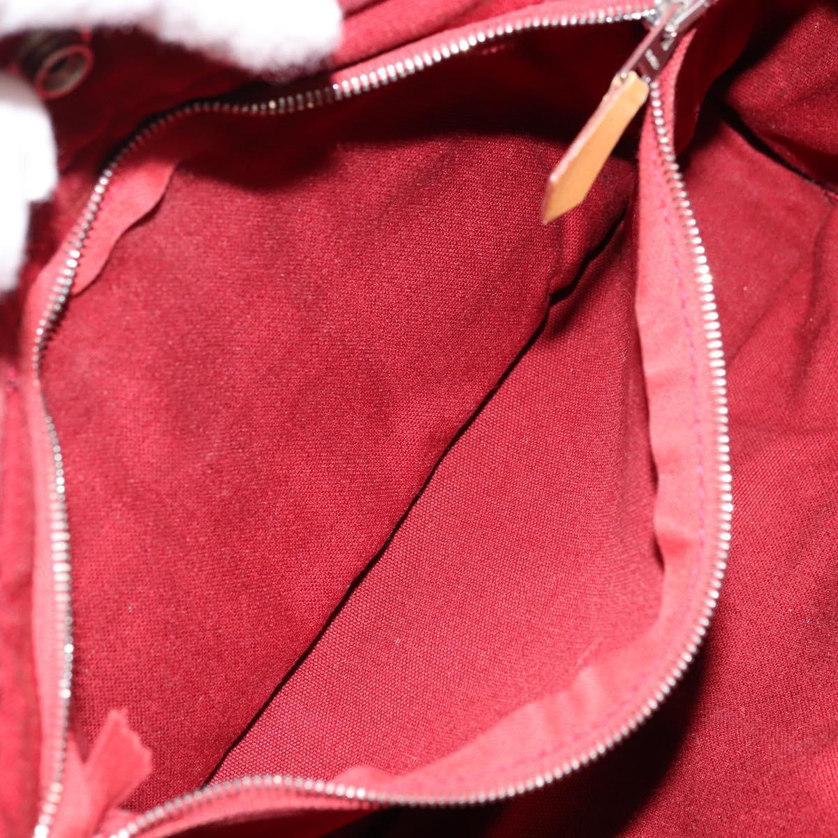 HERMES Fourre Tout PM Hand Bag cotton Red Silver Auth BA12360