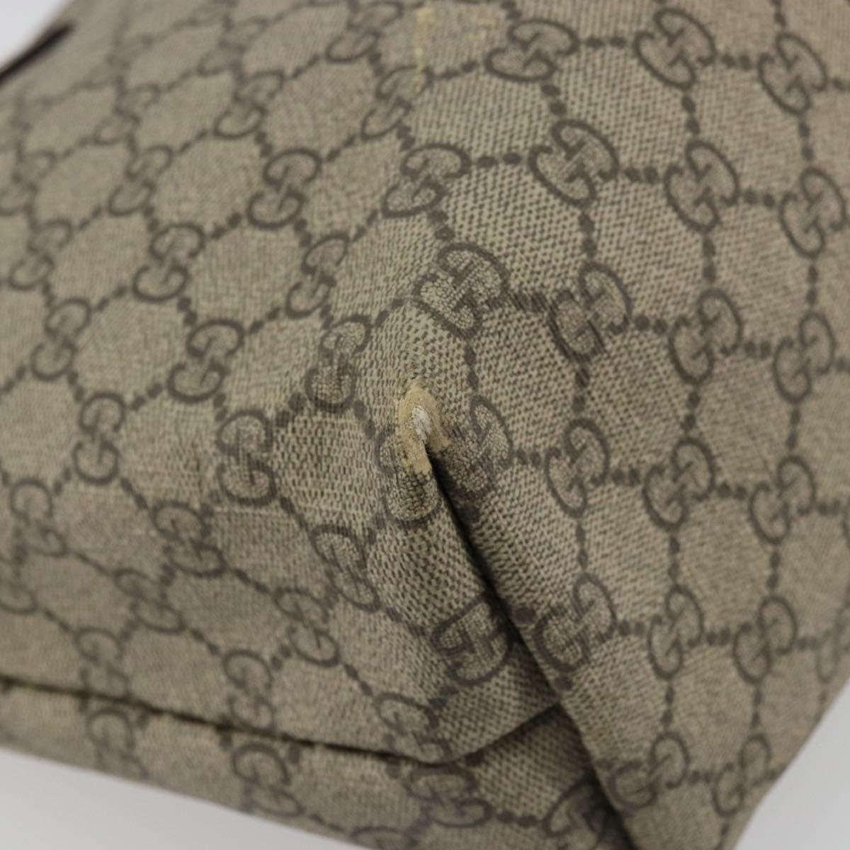 GUCCI GG Supreme Web Sherry Line Tote Bag PVC Beige Gold 211134 Auth BA12361