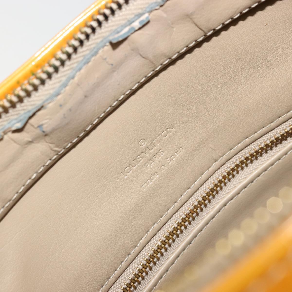 LOUIS VUITTON Monogram Vernis Houston Hand Bag Beige M91004 LV Auth BA12367