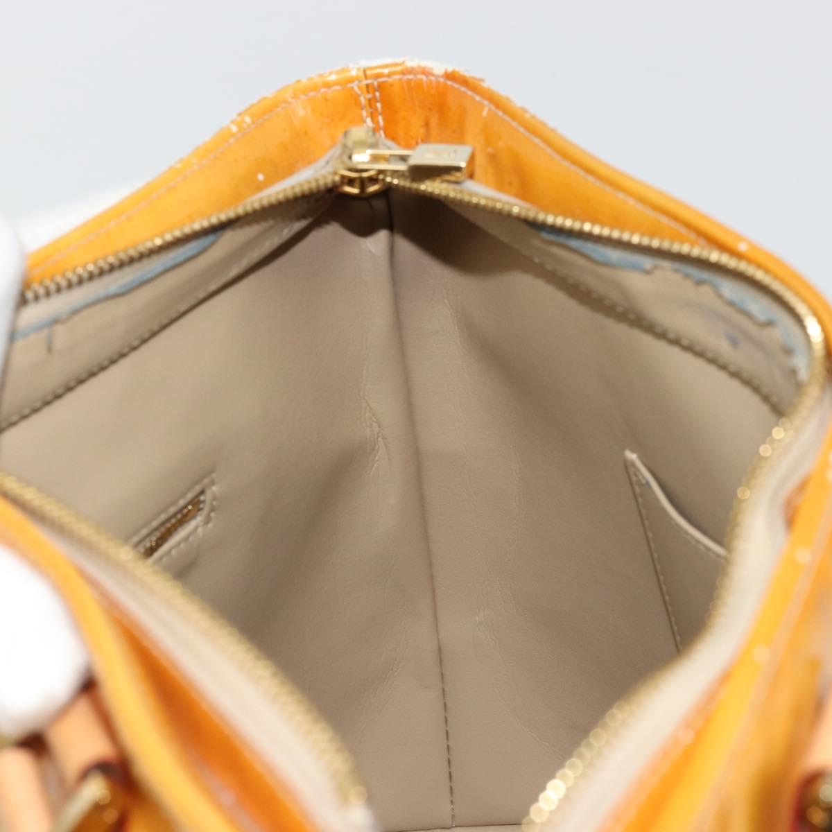 LOUIS VUITTON Monogram Vernis Houston Hand Bag Beige M91004 LV Auth BA12367