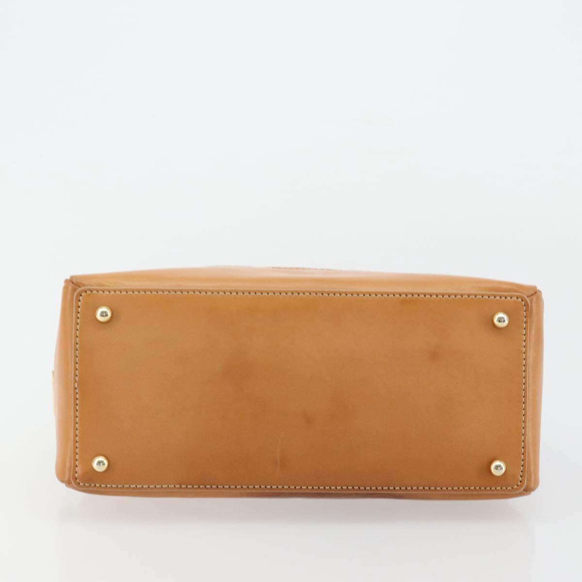 CELINE C Macadam Canvas Hand Bag Suede Pink Gold Auth BA12374