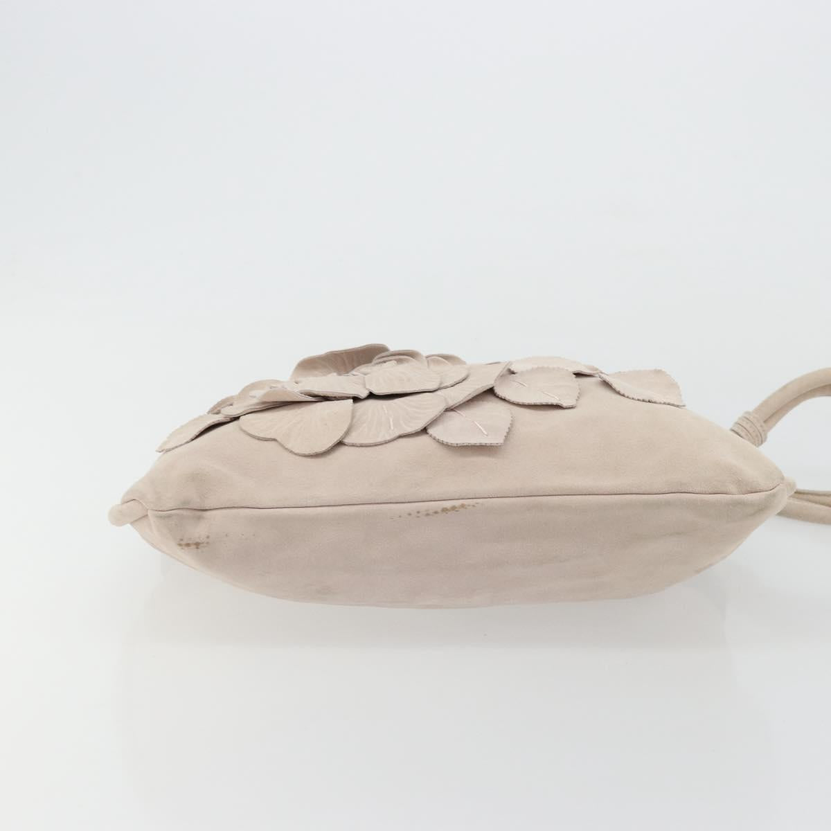 VALENTINO Hand Bag Suede 2way Pink Silver Auth BA12375A