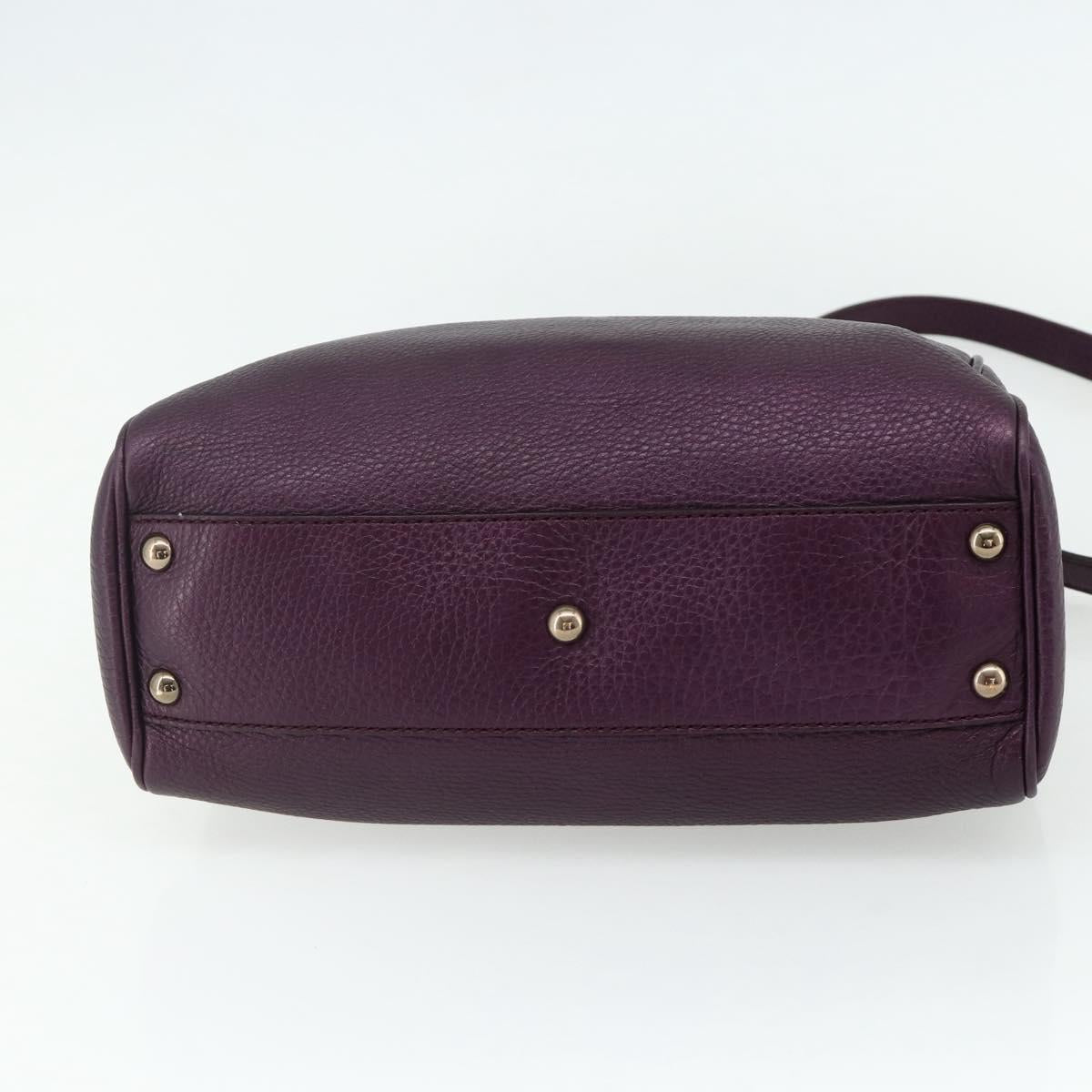 GUCCI Bamboo Hand Bag 2way Purple 336032 Auth BA12378A