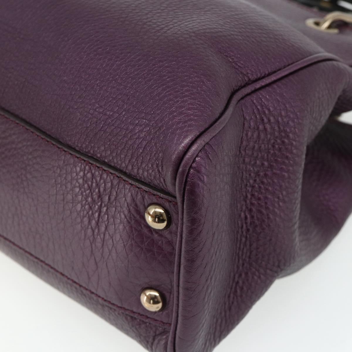 GUCCI Bamboo Hand Bag 2way Purple 336032 Auth BA12378A