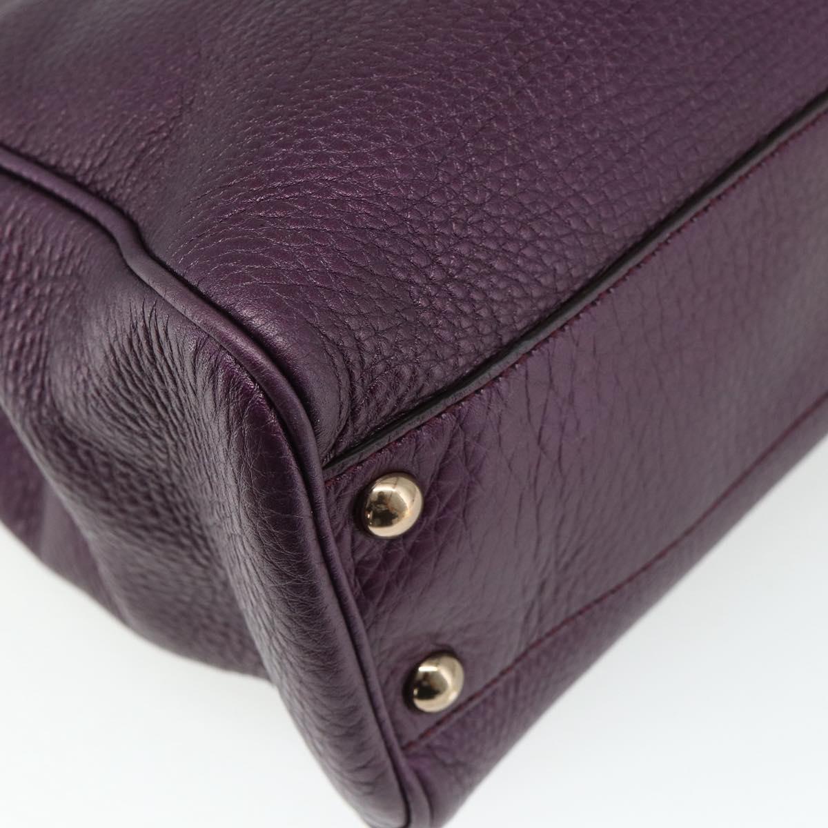GUCCI Bamboo Hand Bag 2way Purple 336032 Auth BA12378A
