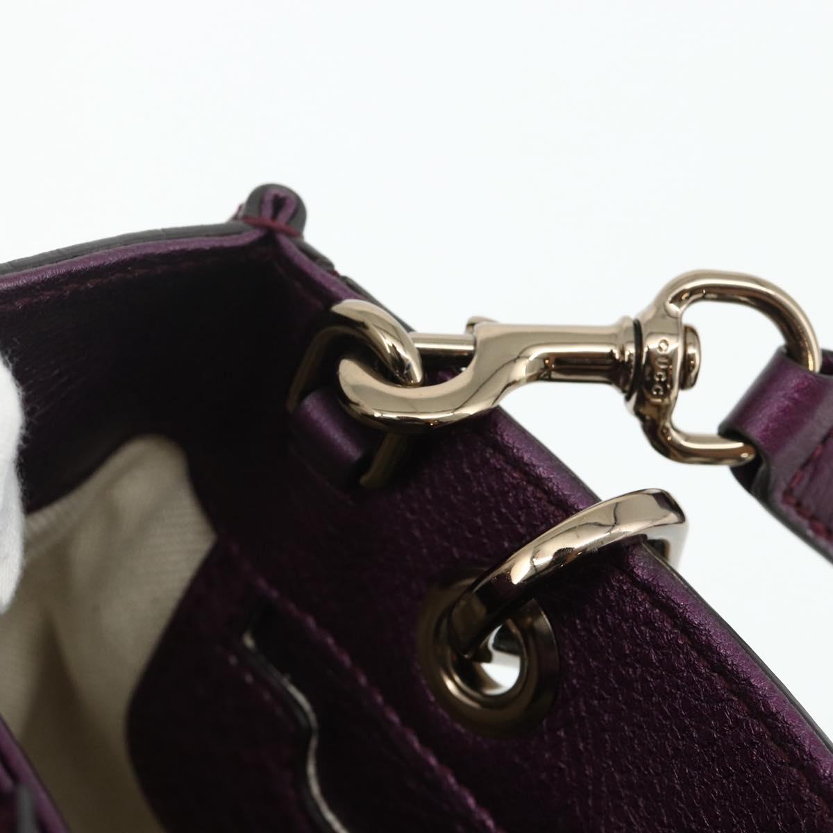 GUCCI Bamboo Hand Bag 2way Purple 336032 Auth BA12378A