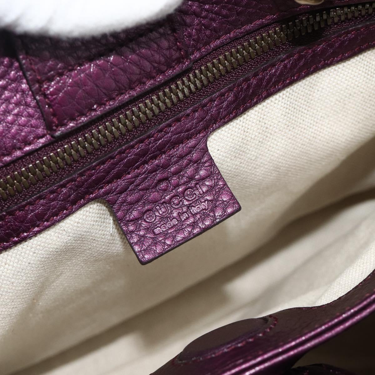 GUCCI Bamboo Hand Bag 2way Purple 336032 Auth BA12378A