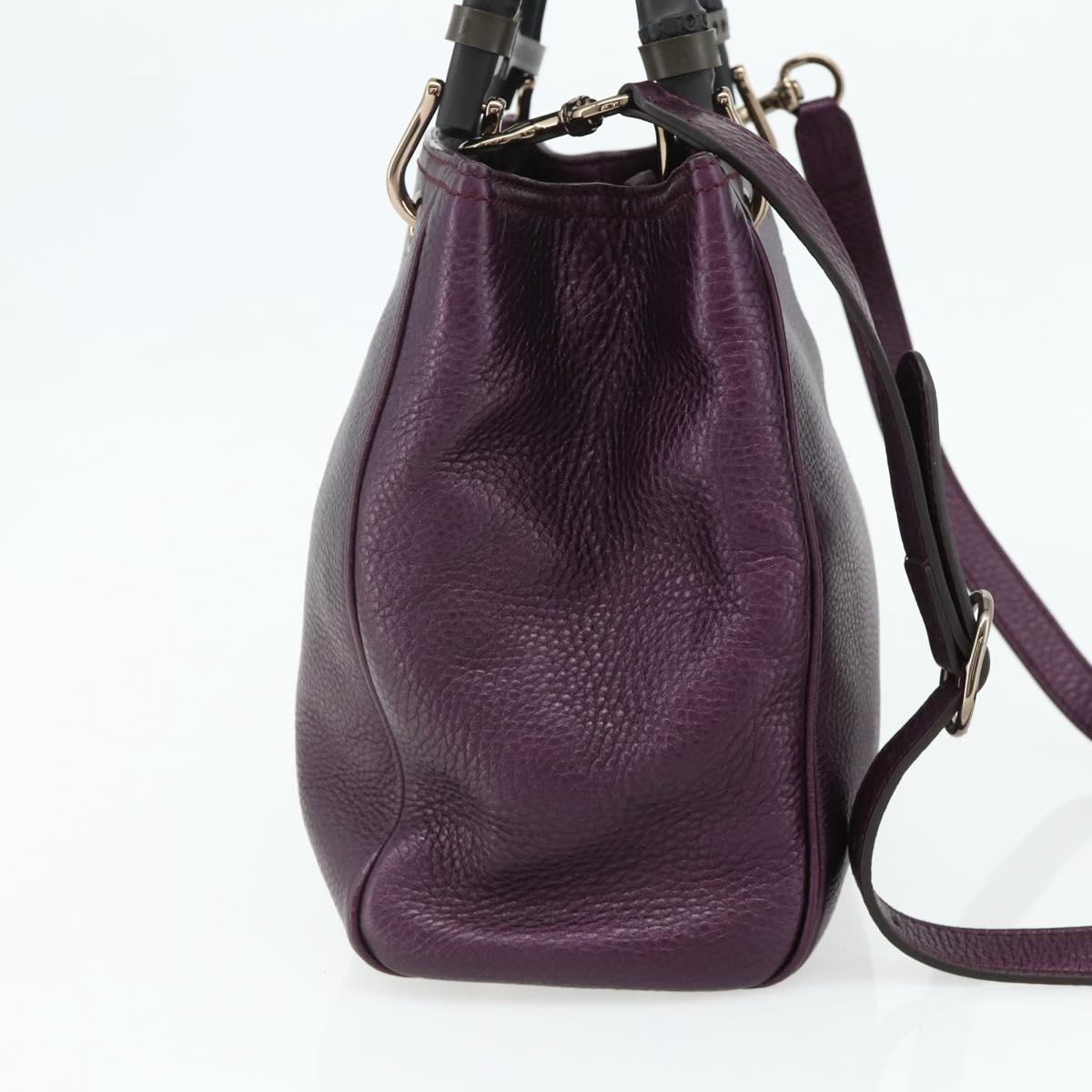 GUCCI Bamboo Hand Bag 2way Purple 336032 Auth BA12378A