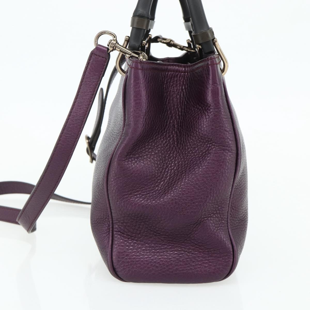 GUCCI Bamboo Hand Bag 2way Purple 336032 Auth BA12378A